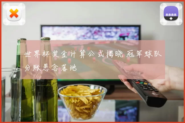 世界杯奖金计算公式揭晓 冠军球队分账悬念落地